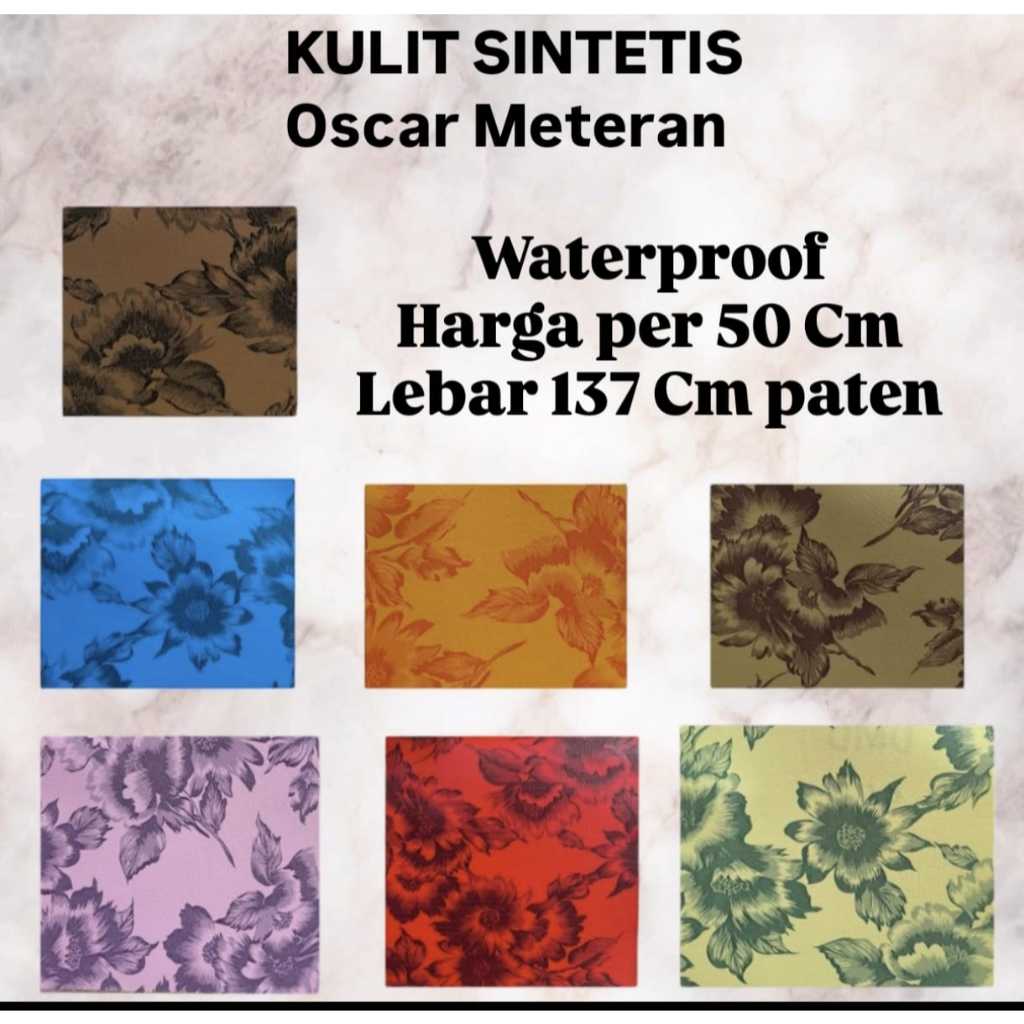 Kulit Sintetis Meteran untuk Perlak Ompol Bayi / Taplak Meja Polos / Bahan Jok Motor / Kain Oscar Po