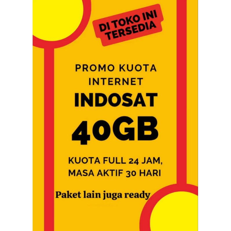 PAKET DATA INDOSAT MURAH 40 GB FULL