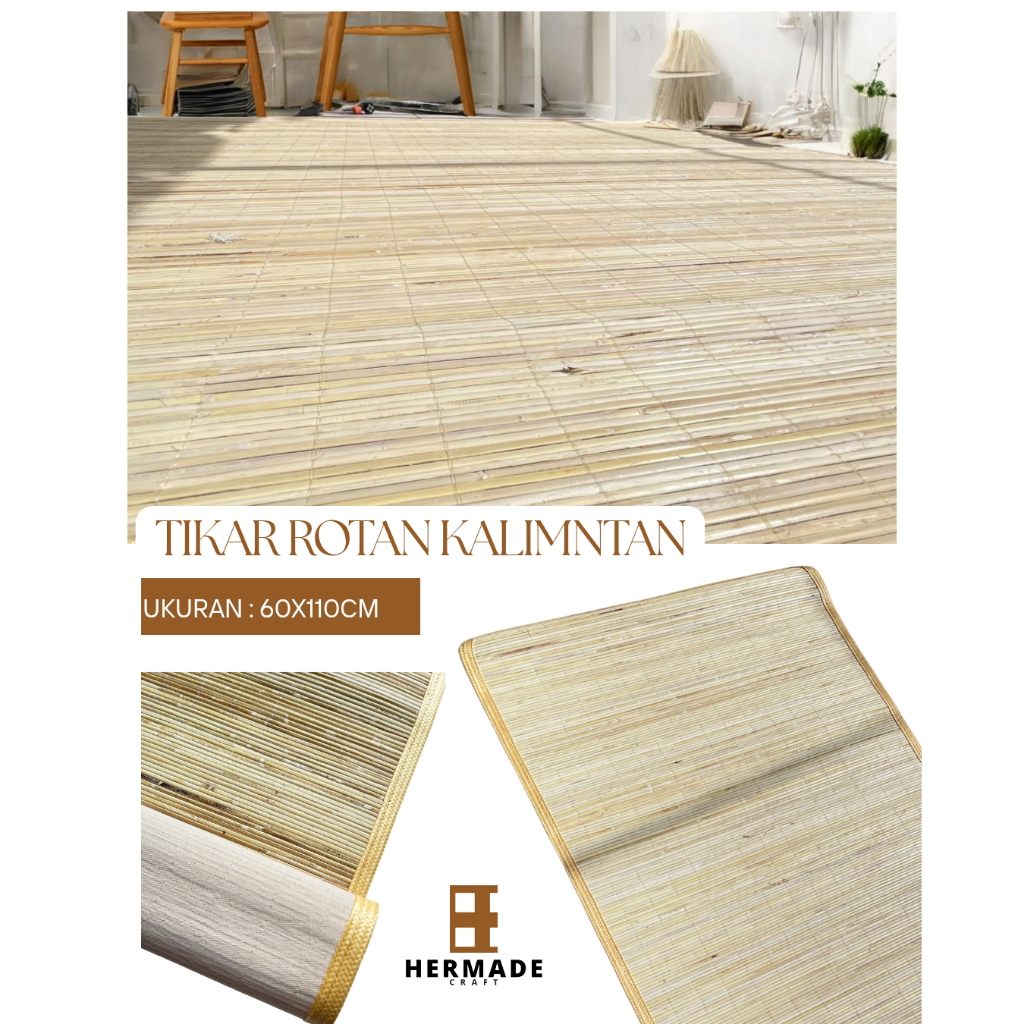 HERMADE TIKAR LAMPIT ROTAN 60X110 ASLI KALIMANTAN