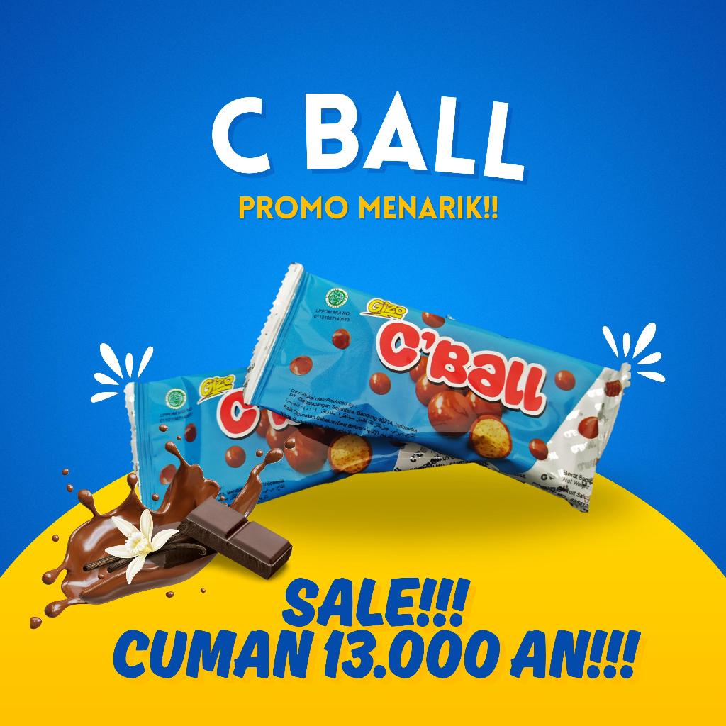 

Gizo C'Ball Biskuit Salut Cokelat / Cokelat Bola 1 Box isi 20pcs @20gram Biskuit cokelat / biskuit bola coklat