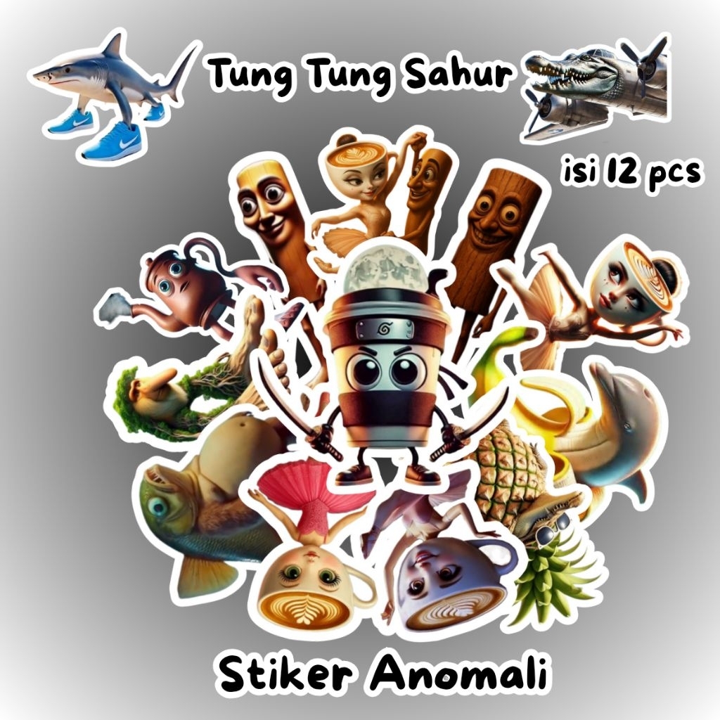 

Stiker Anomali Tung Tung Sahur Lucu Isi 15 Pcs