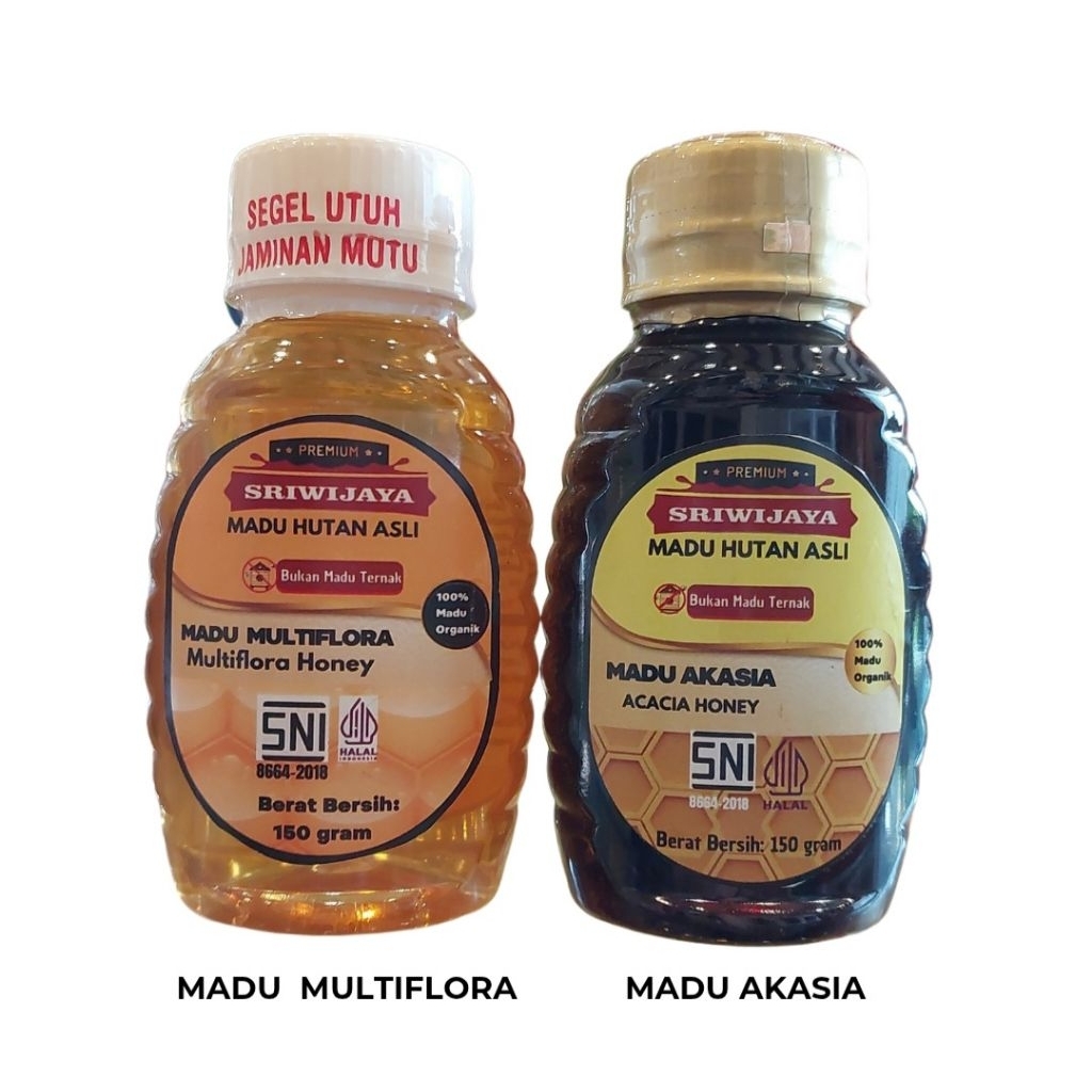 

Madu Hutan Asli Sriwijaya 150 gram akasia( hitam-manis asam) dan multiflora( kuning-manis)