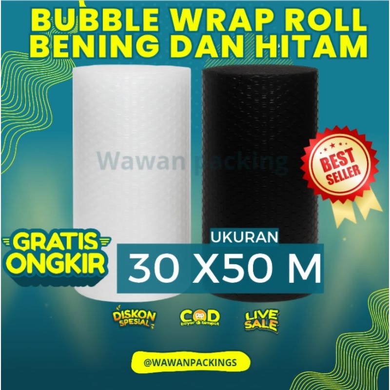 

Bubble Wrap Roll 30CM x 50M TEBAL Jakarta Instant Sameday