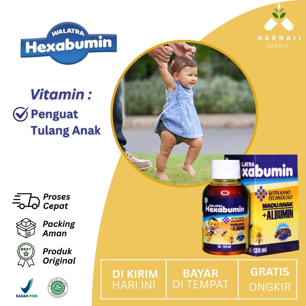 Vitamin Tulang Anak Obat Anak Belum Jalan Penguat Tulang Kaki Madu HEXABUMIN
