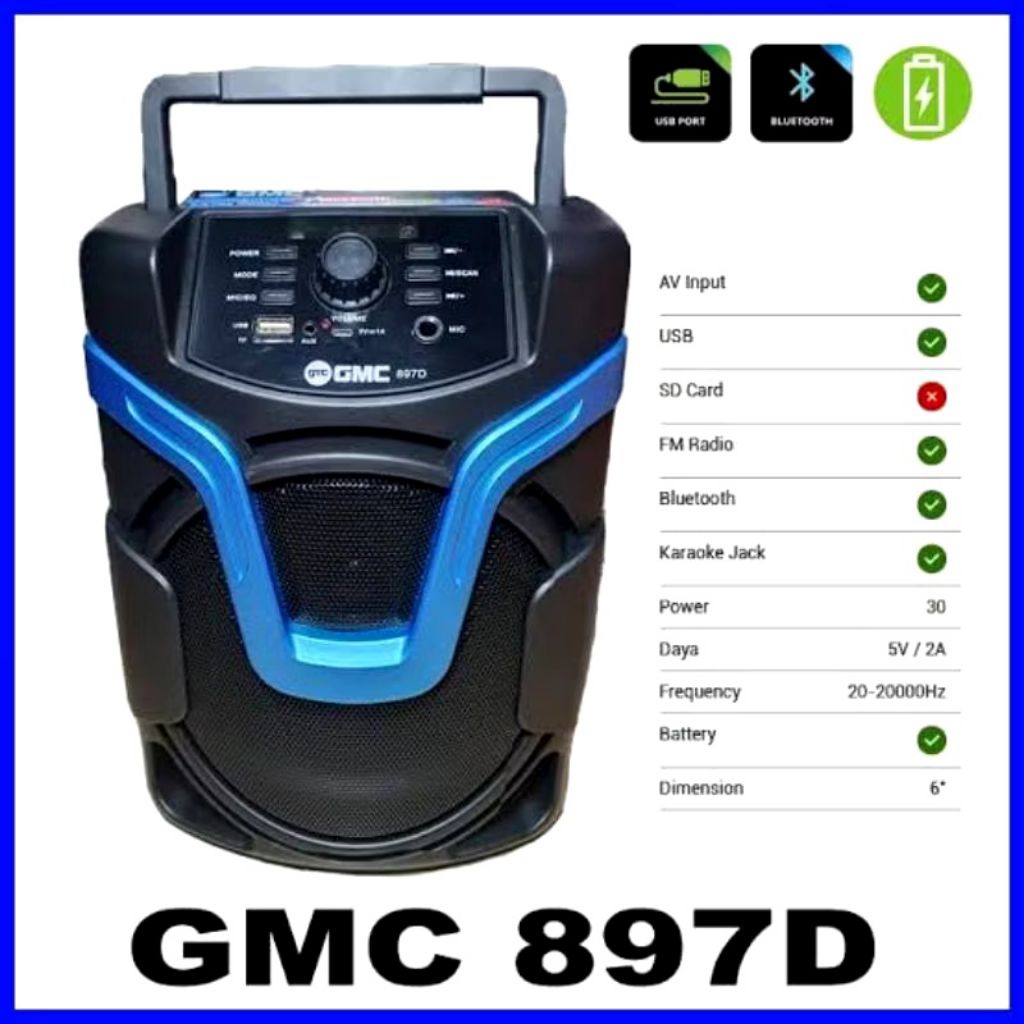 Speaker Aktif Bluetooth GMC 897D