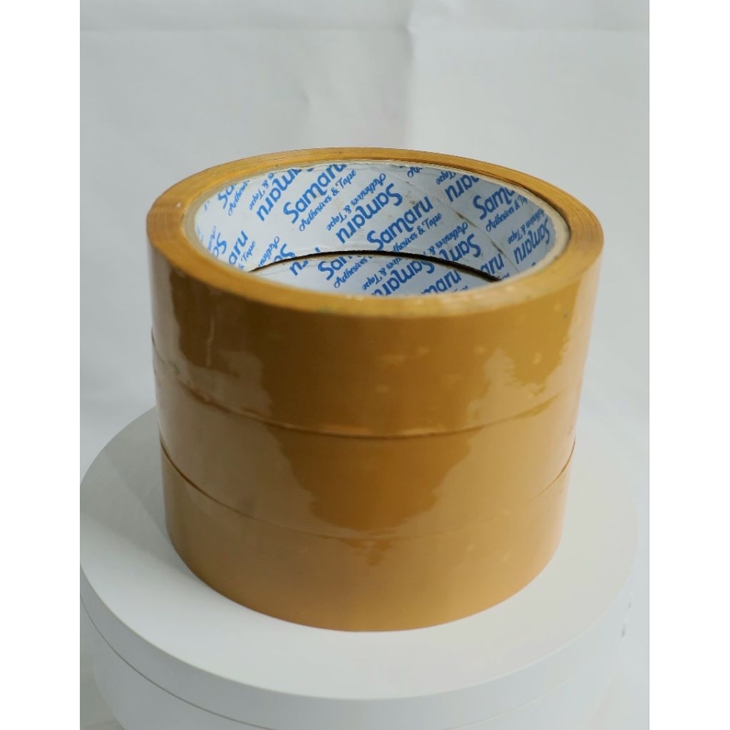 

LAKBAN COKLAT/OPP COKLAT/ISOLASI COKLAT SAMARU 40 Micron 24mm dan 48mm 1 Slop