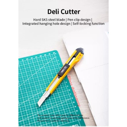

Deli Cutter pisau baja SK5 keras cuter cutting knife silet kater kecil