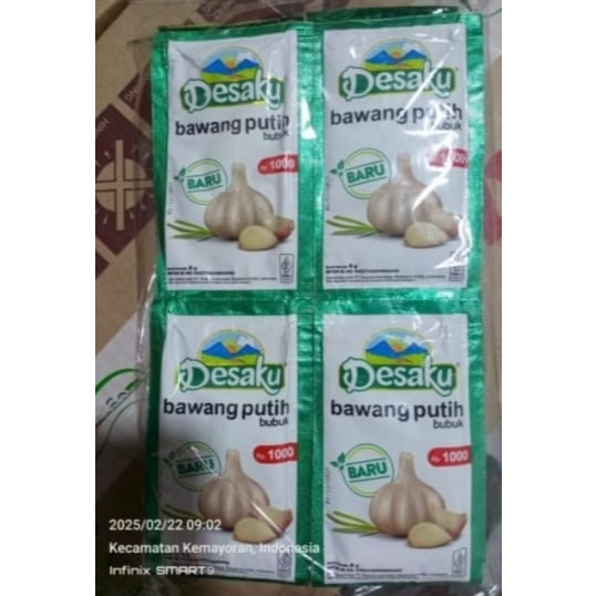 

Bumbu Bawang Putih Bubuk Desaku Sachet per 1 pak isi 2 renceng x 12 pcs