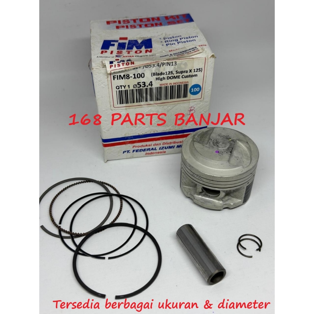 Piston Fim 8 - 100 Blade 125, Supra X 125 Dome Mentah 53.40
