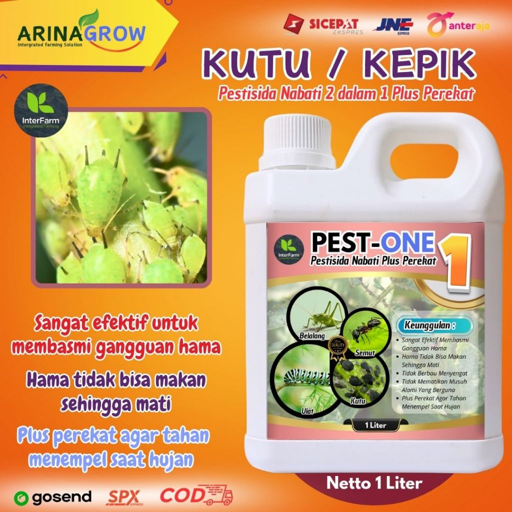 Obat Hama Kutu Kepik / Pestisida Nabati | Obat Kutu Ampuh /Antihama PESTONE 1Liter / Obat Kutu Padi