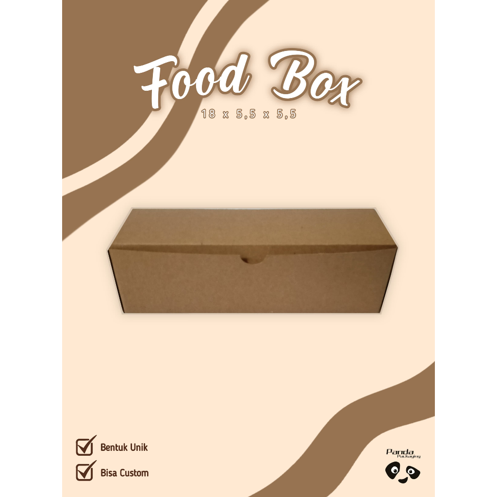 

Dus Box Kotak CorndogSosis 18x5,5x5,5 KRAFT Laminasi / Dus Box Kotak Hotdog Corn Dog