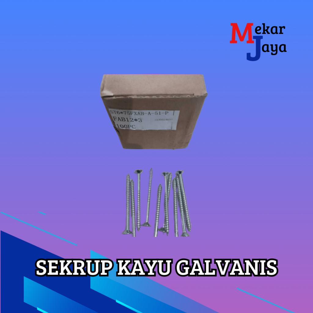 SEKRUP KAYU GALVANIS 3X12 / 2X10 SEKRUP KAYU