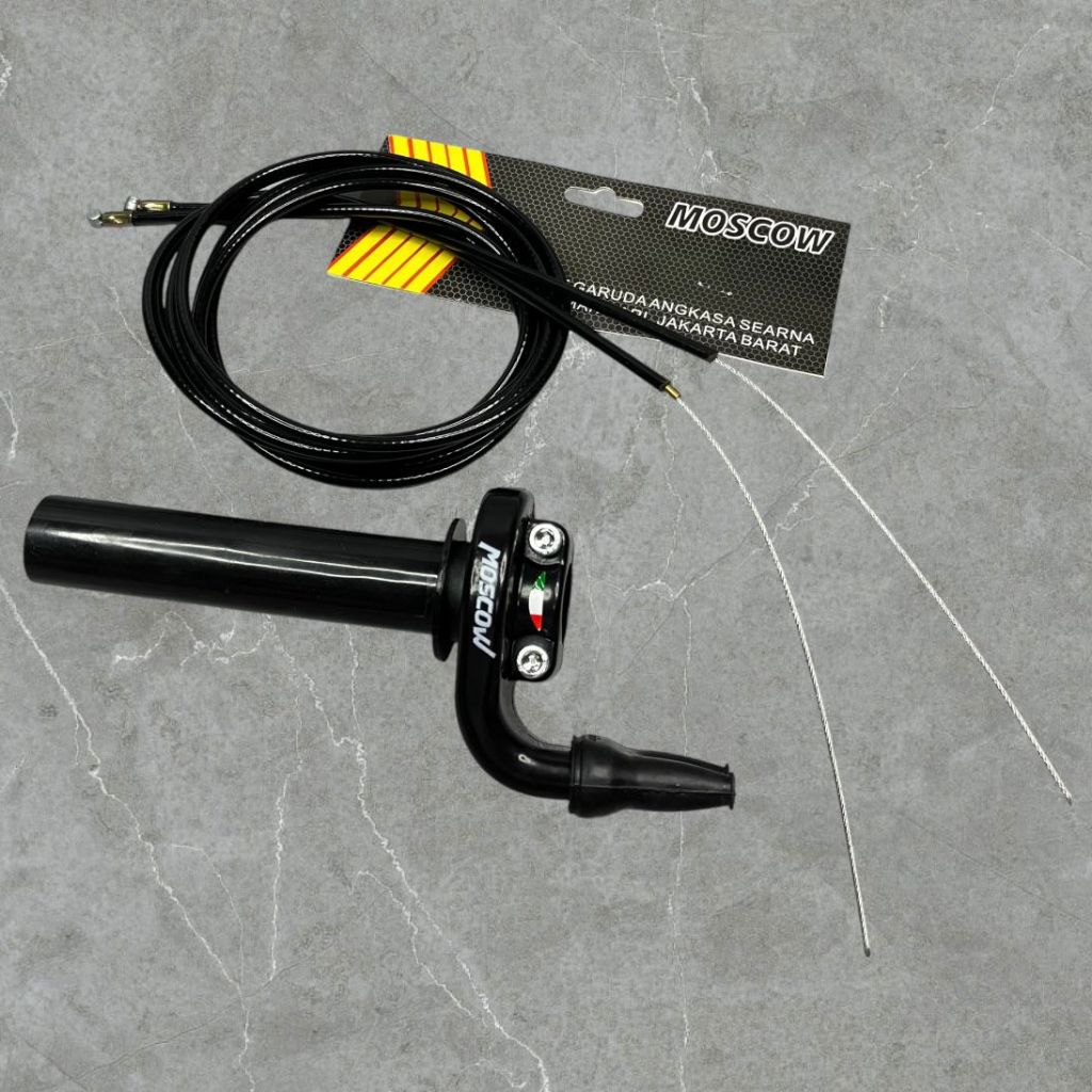 GAS SPONTAN MIRROR 2 KABEL MERK MOSCOW ORIGINAL PREMIUM UNIVERSAL UNTUK PEMAKAIAN SEMUA JENIS MOTOR 