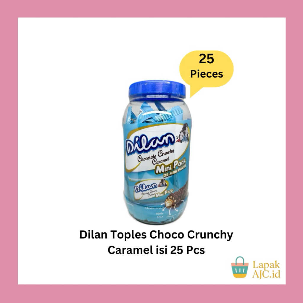

Dilan Toples isi 25 Pcs Choco Crunchy Caramel Snack Coklat Jajanan Cemilan