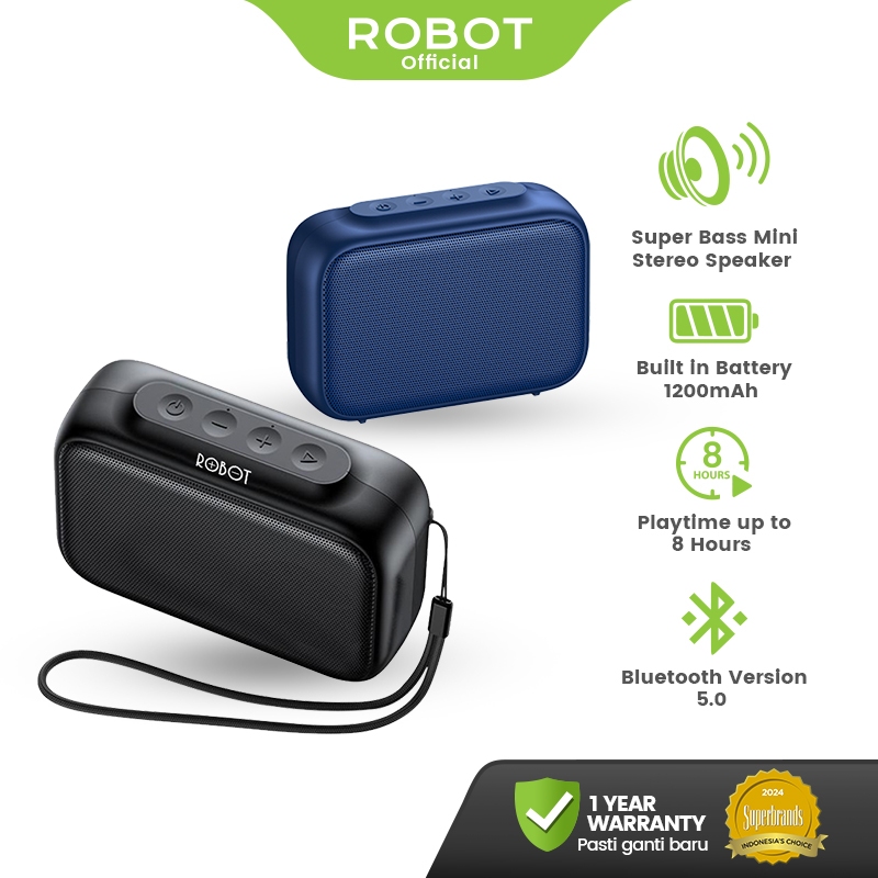 Speaker Bluetooth Robot RB100 Bluetooth 5.0 TWS Hi-Fi Sound Portable Audio Wireless Super Bass Mini 
