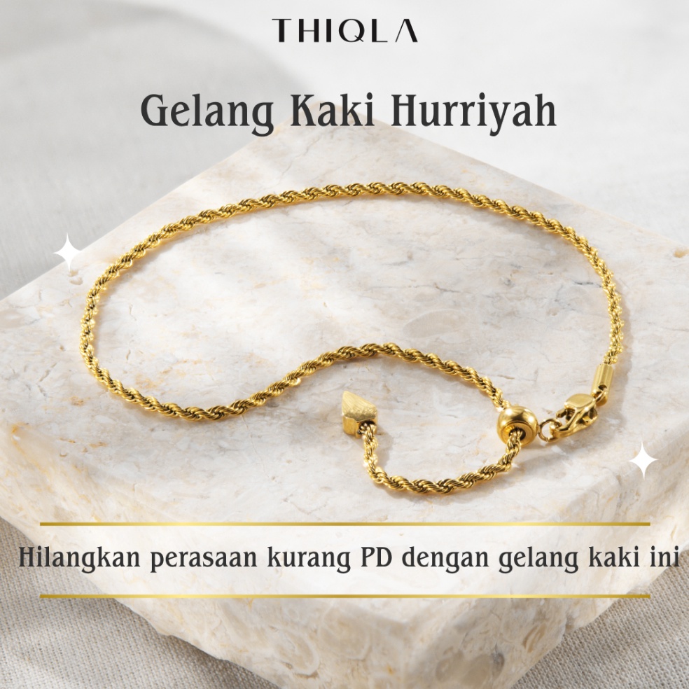 KODE W1T THIQLA  Gelang Kaki Dewasa Jumbo HURRIYAH  Gelang Kaki Tali Tambang Emas mirip Gelang Kaki 