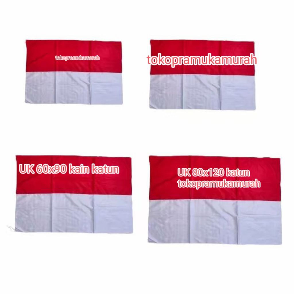Bendera Merah Putih Kain Katun 60x90 / Bendera Merah Putih Katun Premium/ Bendera