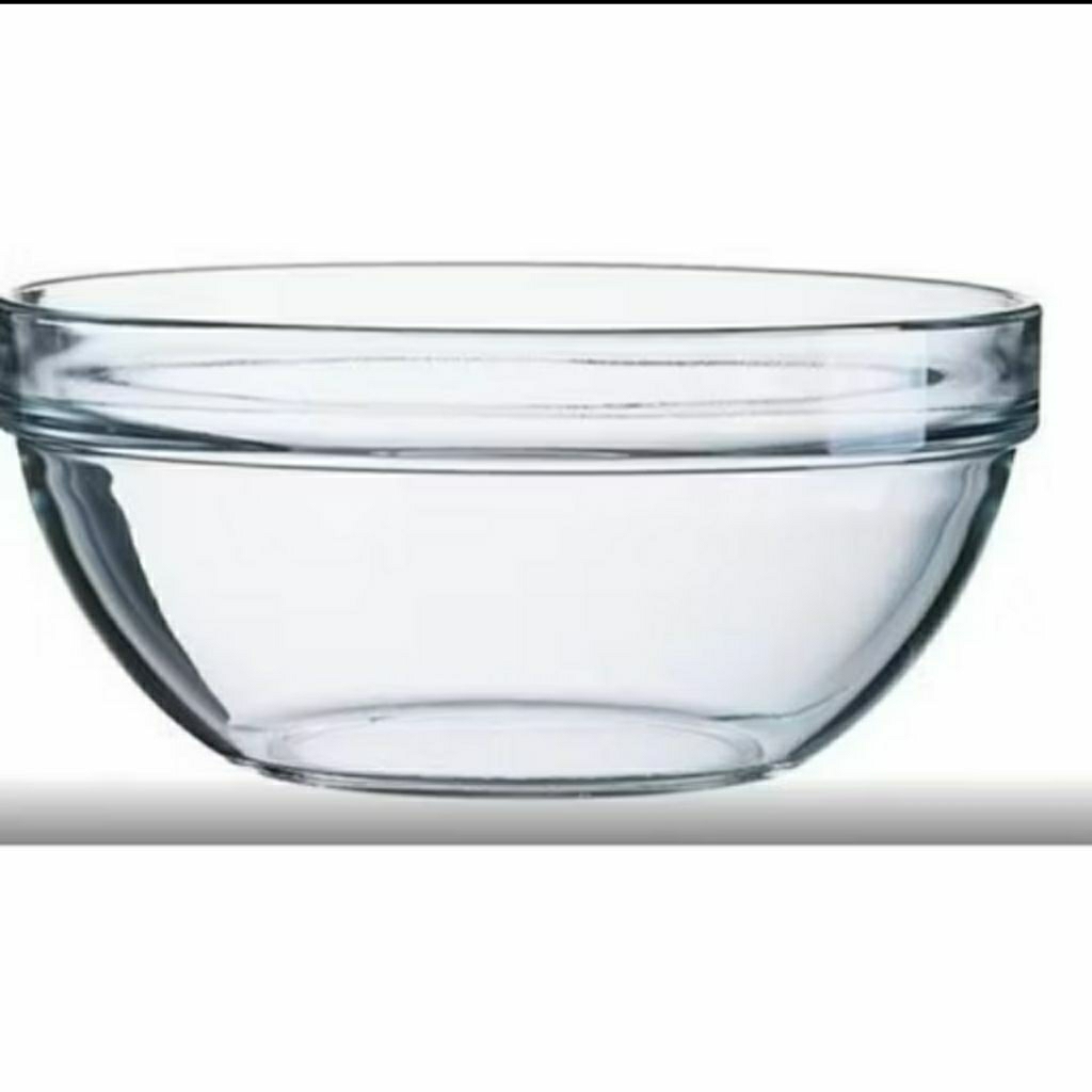 Mangkok Besar Kaca Beling Bening Awet Kuat Tebal Tahan Panas Diameter 17CM Mixing Bowl Aduk Adonan K