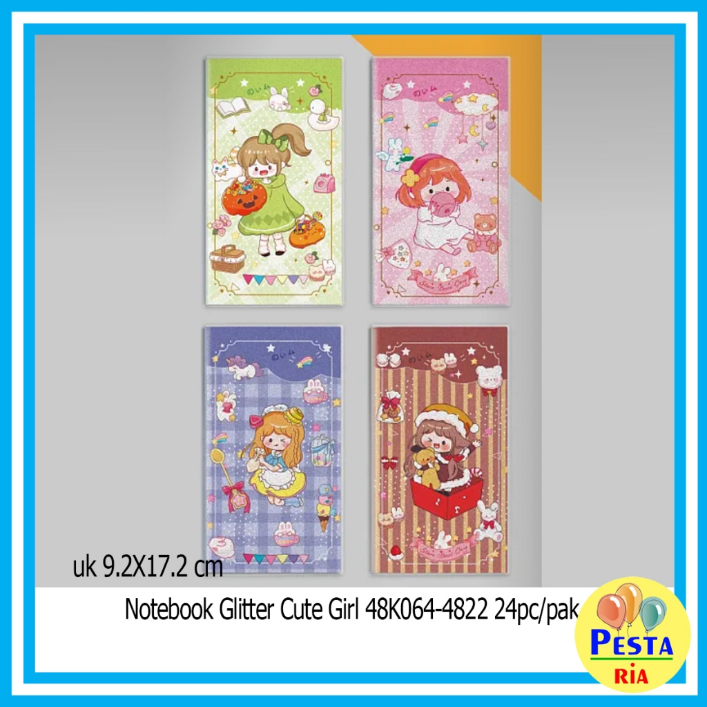 

Murah!! Notebook Glitter Cute Girl, notes, buku diary, buku catatan, agenda buku