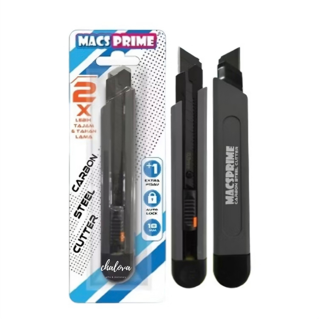 

[PCS] CUTTER STEEL CARBON MACSPRIME 18MM FREE EXTRA PISAU AUTOLOCK / MACS PISAU CUTTER BESI