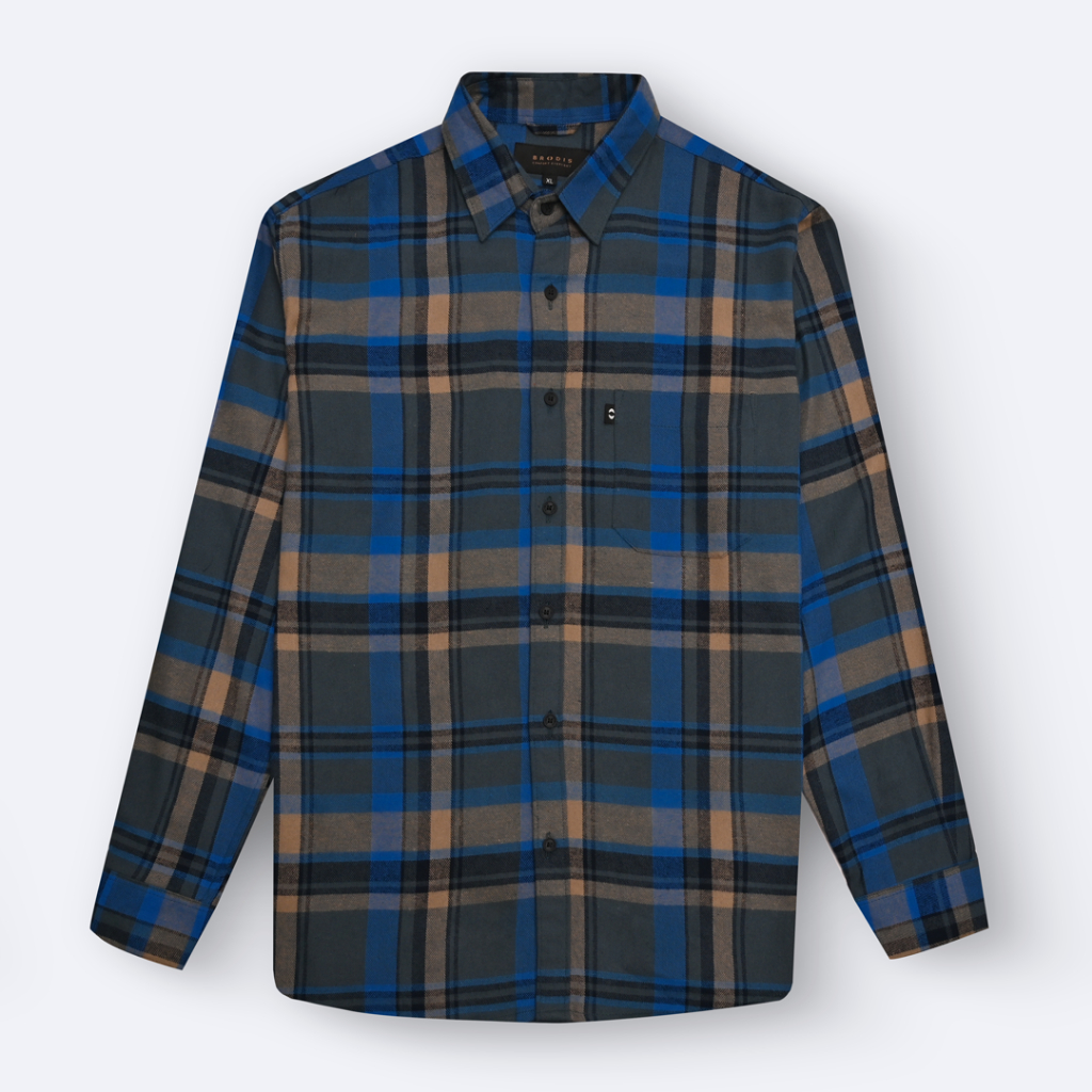 Broodis Kemeja Flannel Lengan panjang Deron Blue