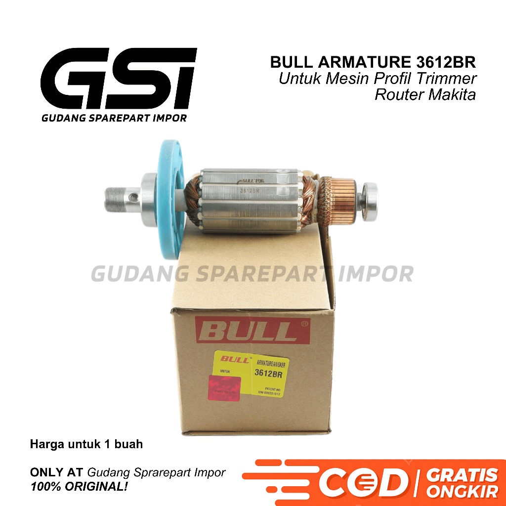 BULL Armature 3612BR Profil Besar Makita / Trimmer Motor / Angker Rotor Dinamo