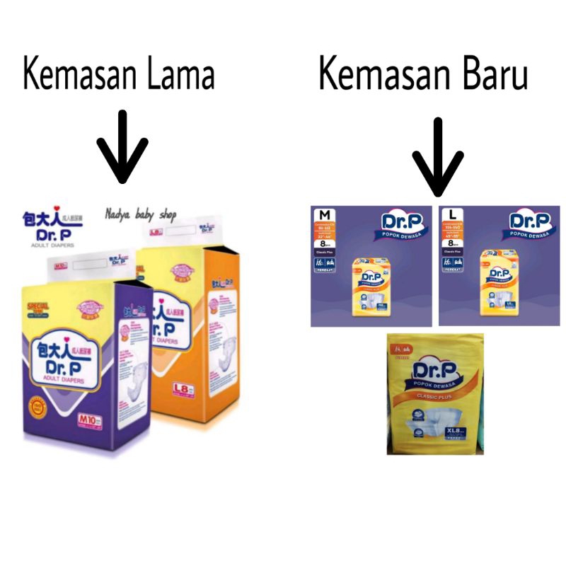 "PROMO"Dr. P adult diapers SPESIAL/DR.P ADULT DIAPERS CLASIC PLUS M8/L8/XL8