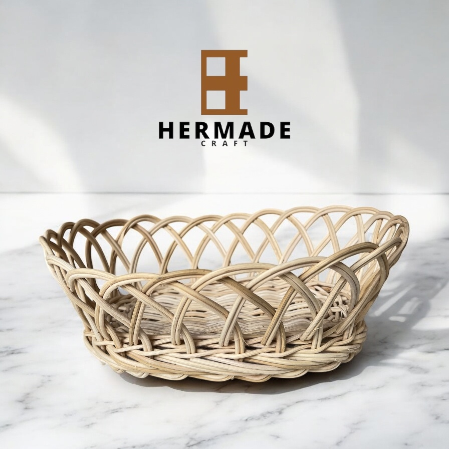 HERMADE KERANJANG KIRING ROTAN OVAL - KERANJANG PARCEL BUAH ROTAN OVAL
