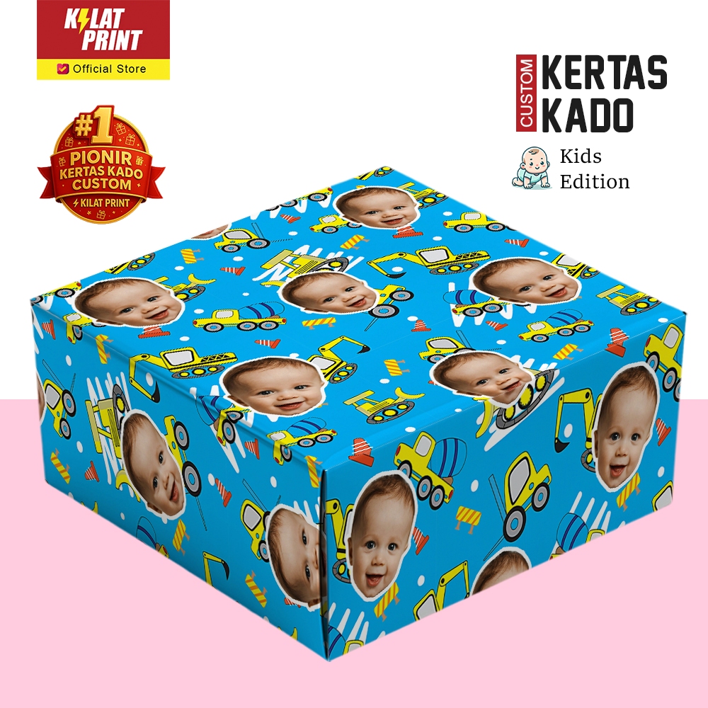 

Kertas Kado Custom Muka Lucu Viral Ulang Tahun Kids Edition