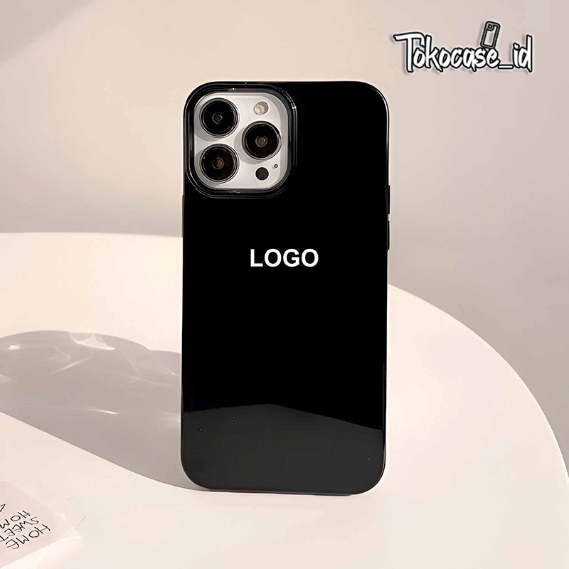 RCI553 Jelly Case Black Glossy With Stiker Logo - Softcase/Casing Hp Compatible For Iphone 7 7plus