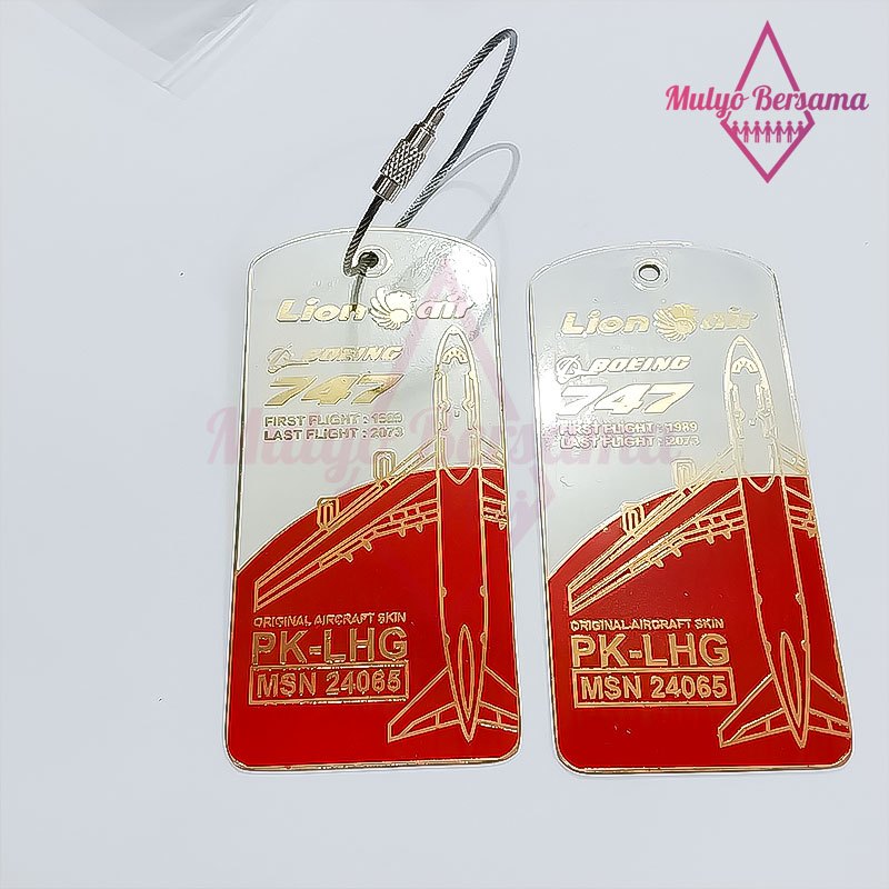 Ganci Aksesoris Pesawat Warna Merah Putih Gantungan Kunci Lion Air 747 - Mulyo Bersama