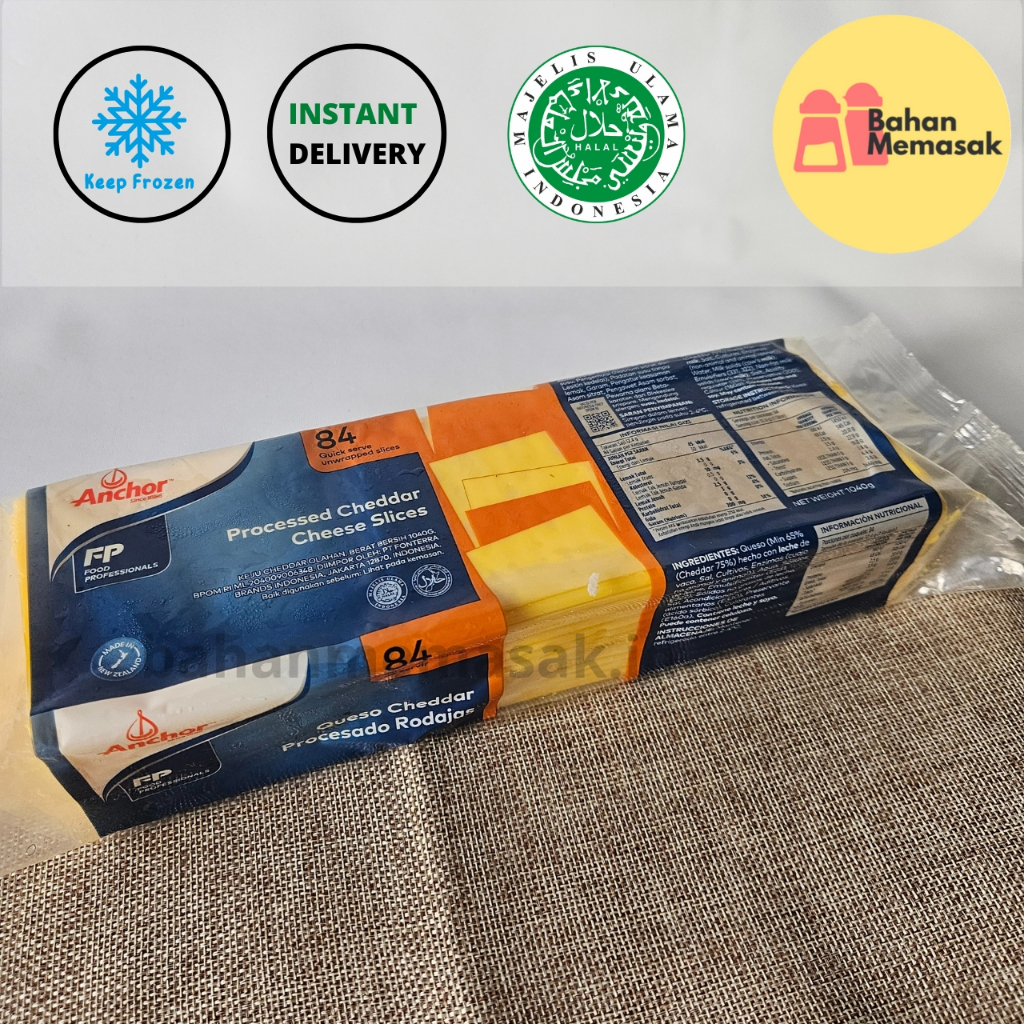 

Anchor Queso Processed Cheddar Cheese Slice Quick Serve Unwrapped Keju Cheddar Olahan HALAL INSTAN ONLY!!