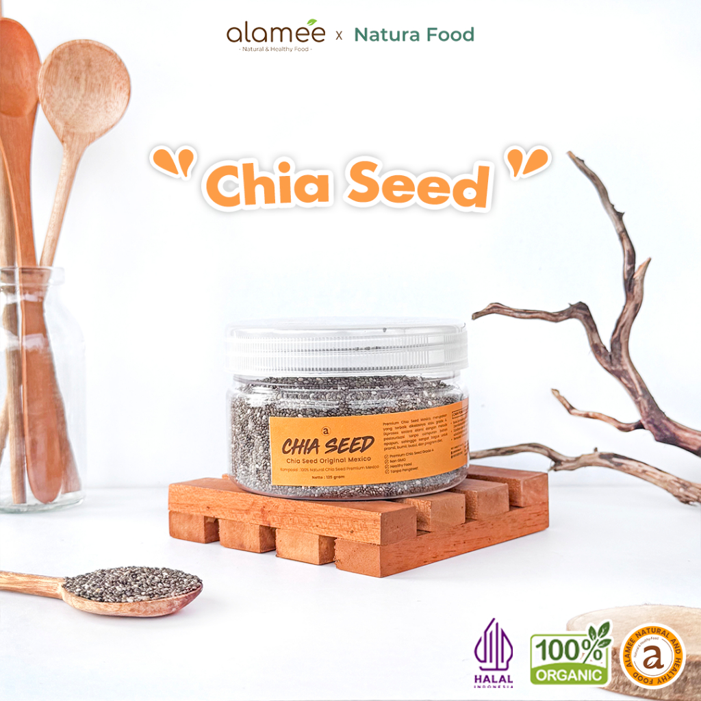 

Chia seed Organik Diet Original 125 gr Biji Black Chiaseed Organic Premium Meksiko natura food