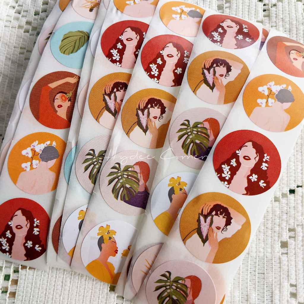 

DIY deco seal vintage and rustic sticker / cute girl sticker