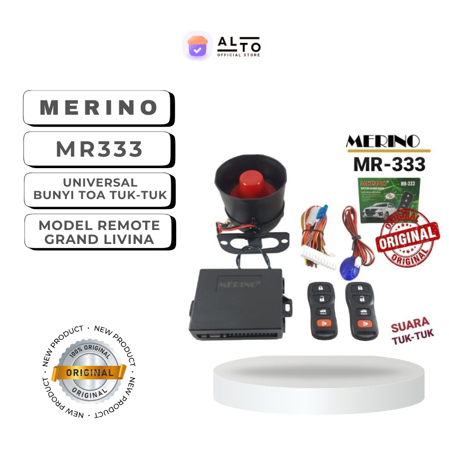 Merino MR333 Alarm Mobil Tuk-Tuk Premium Model Remote Nissan Livina Universal