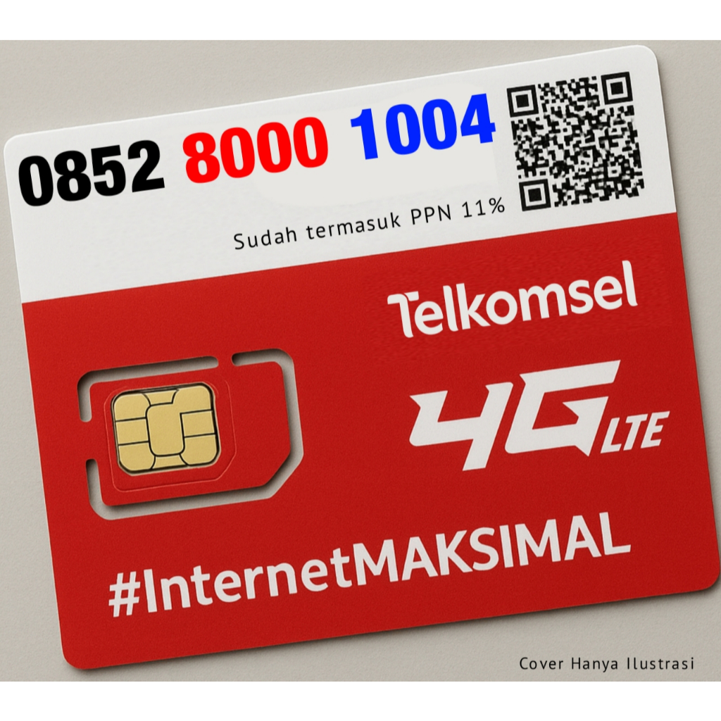 Nomor Cantik Telkomsel Simpati 8 RIBUAN SERIBUAN - 0852 8000 1004