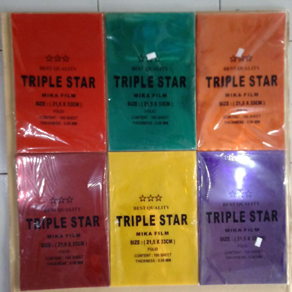 

MIKA jilid /mika cover 50 lembar triple star Ukuran FOLIO 21.5 X 33CM