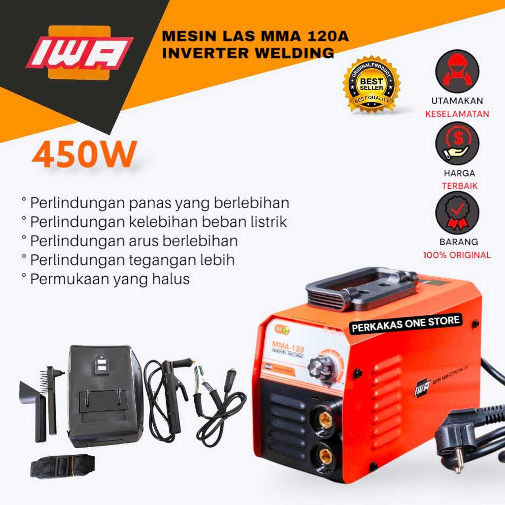 Termurah - Mesin Las IWA Inverter MMA 120A 450 watt Mesin las listrik 450 watt Mesin trafo las
