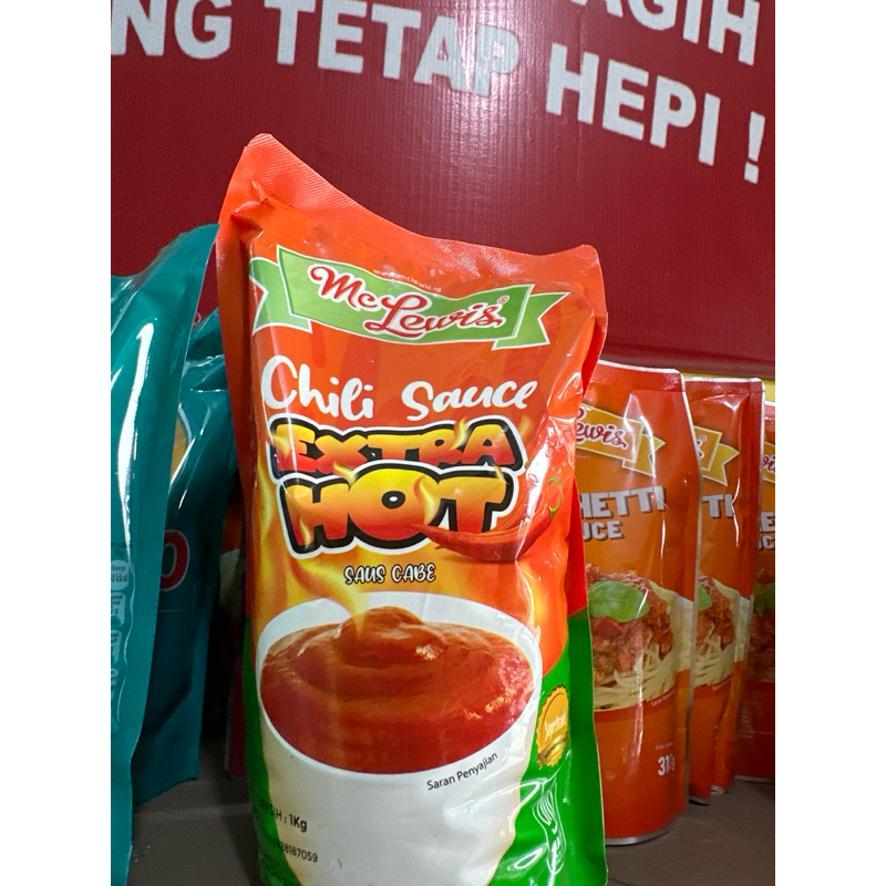 

mc lewis chilli sauce extra hot 1kg saus sambal pedas