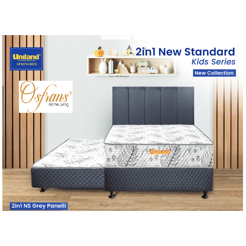 Uniland Springbed 2 in 1 New Standard Kids Series Fullset Kasur Bed Sorong Full Set Spring Bed 90x20