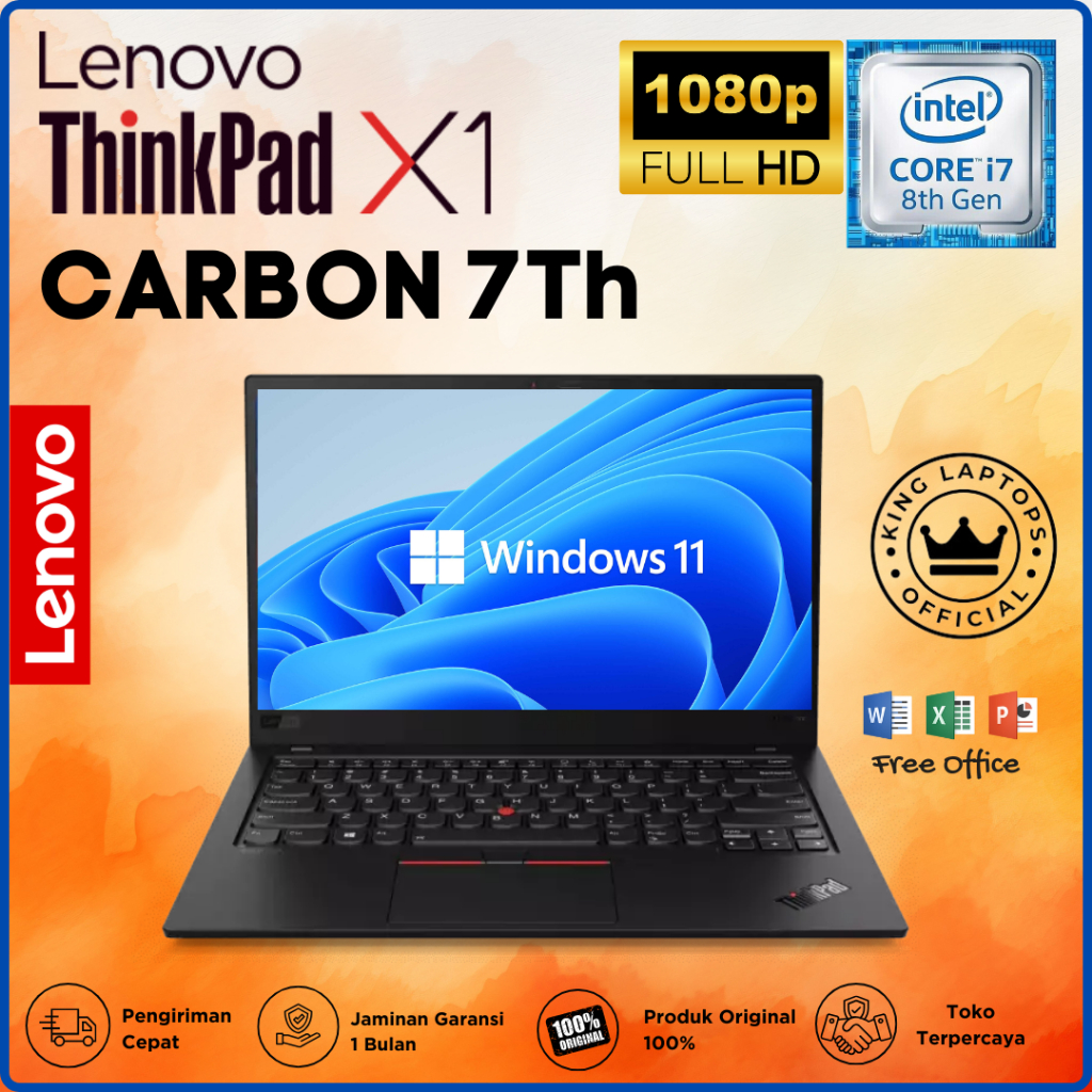 Lenovo Thinkpad X1 Carbon G7 Core i7 Gen-8 RAM 16GB SSD 1TB Termurah
