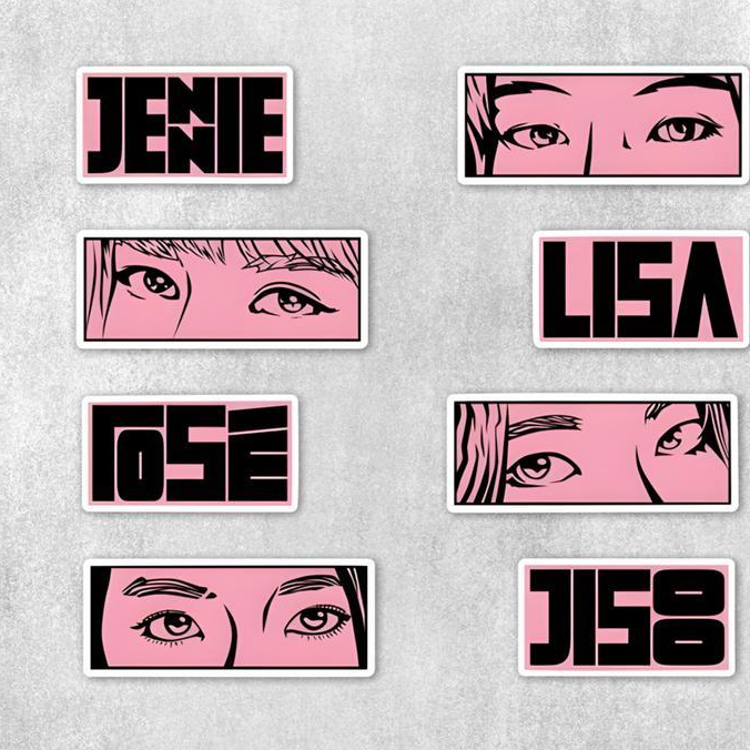 

Stiker Pack Black Pink Kpop Vinyl Waterproof untuk Sticker Buku Journal Casing HP Laptop Tumbler