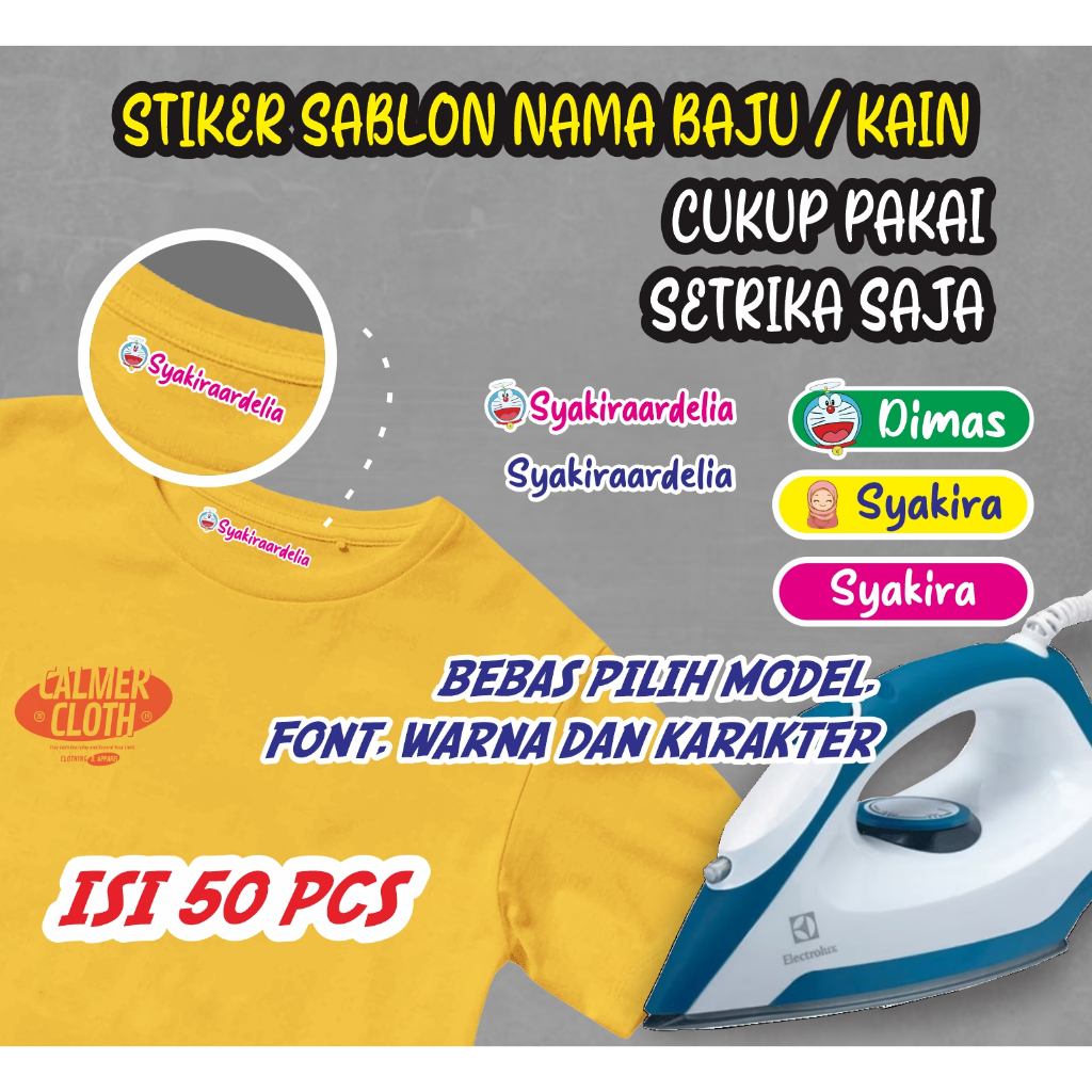 

Sablon Nama DTF Stiker Kaos