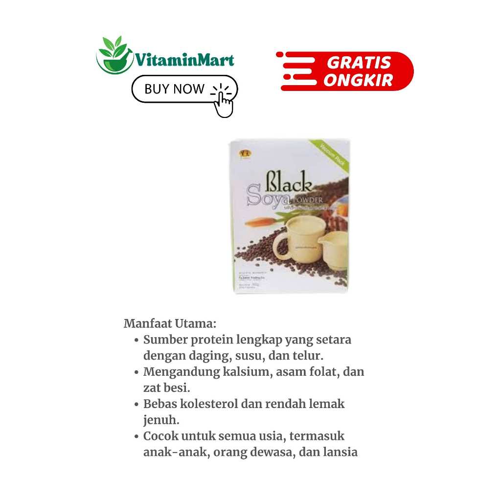 

Hei Hwang Black Soya Powder 500 gram | Bubuk Kedelai Hitam Organik