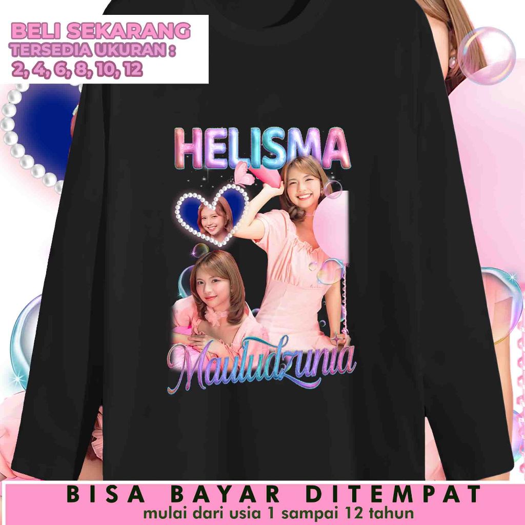 KAOS ANAK LENGAN PANJANG PREMIUM - KAOS  BOOTLEG ELI JKT48 TERBARU - KAOS DISTRO ANAK CEWEK