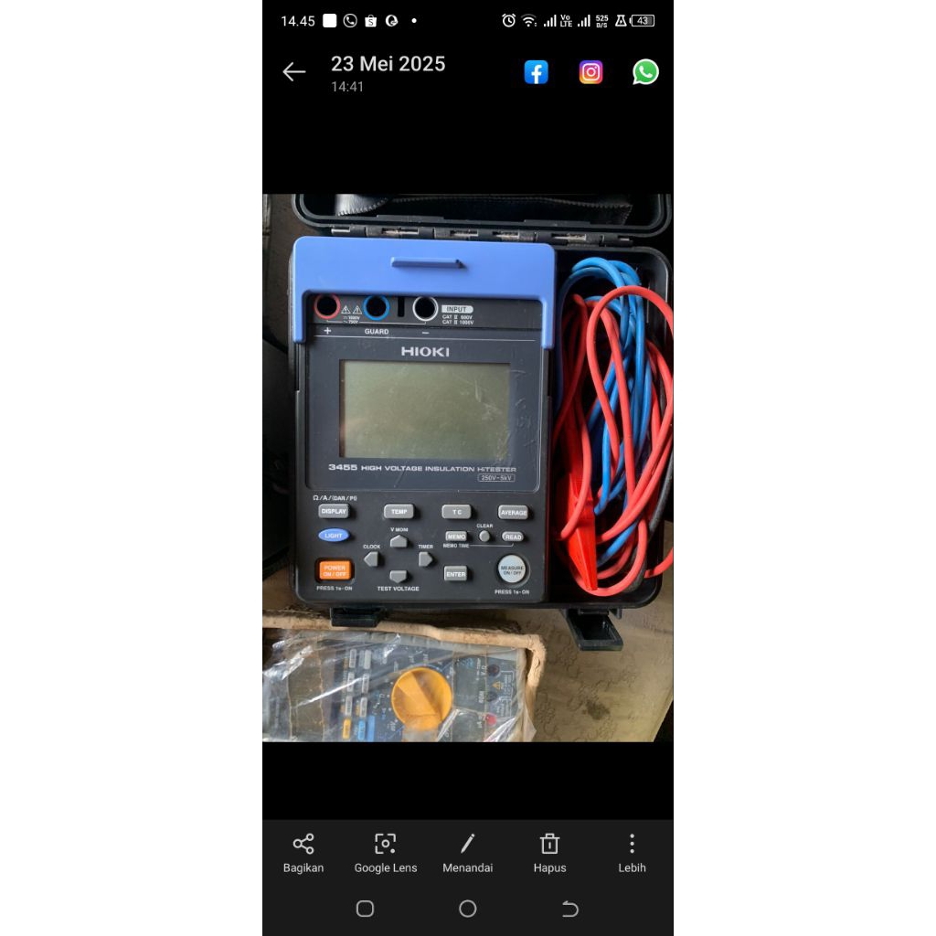 HIOKI IR3455 insulation tester 5kv/high voltage insulation tester