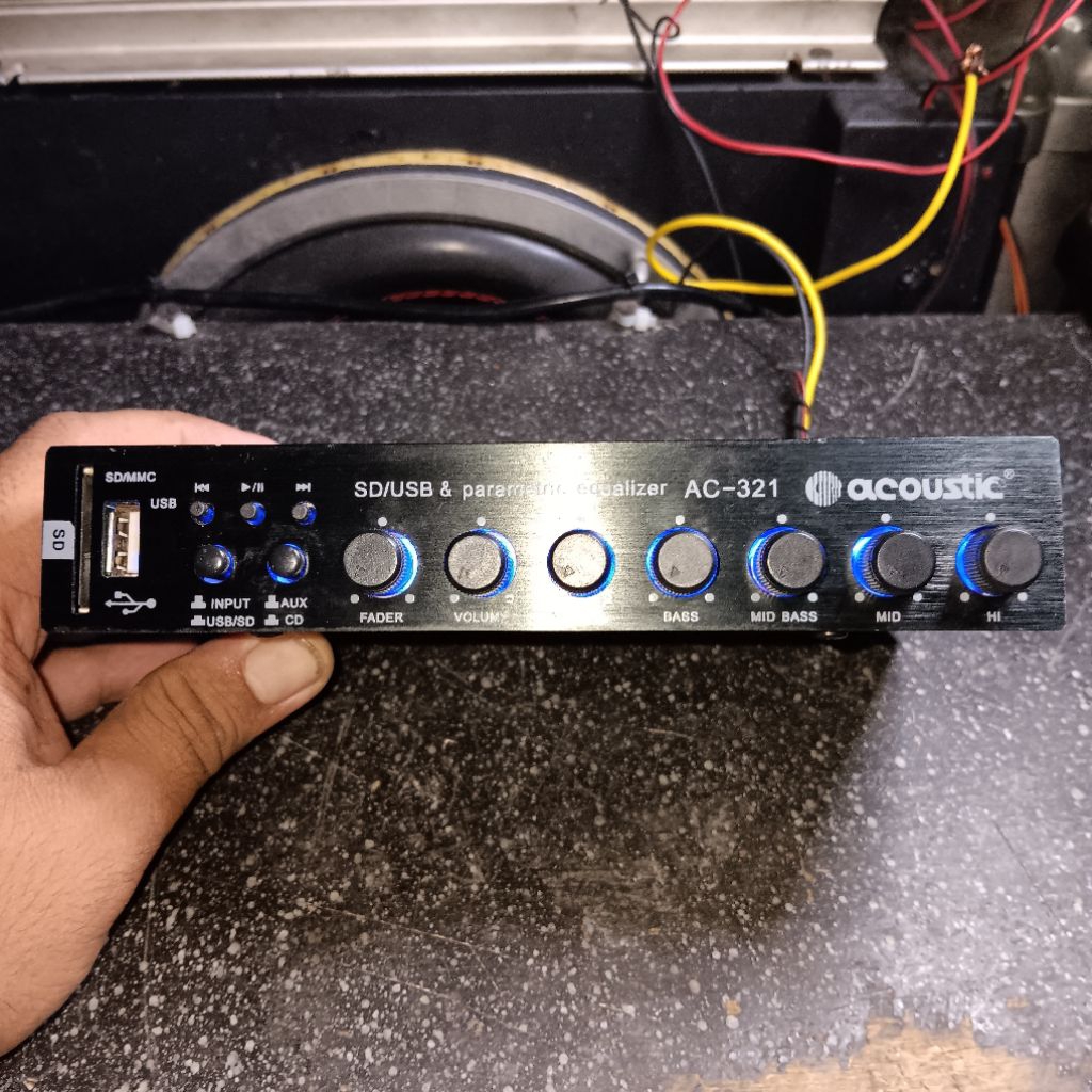 Preamp Parametrik Mobil Second USB/SD MP3 Acoustic AC-321 upgrade Potensiometer A-plus + IC original