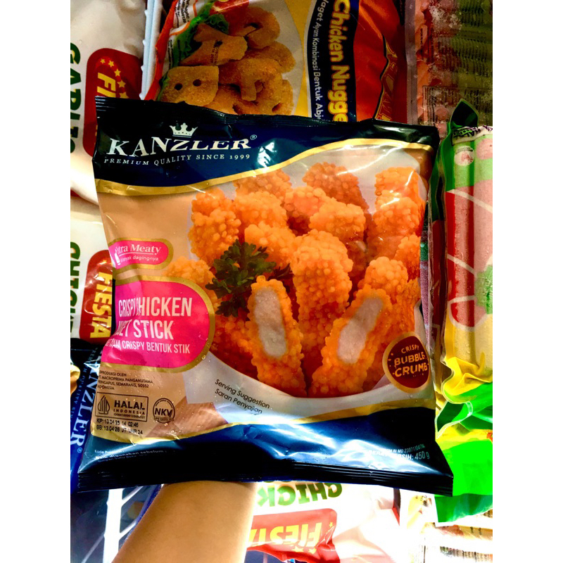 

Kanzler Crispy Chicken Nugget Stick 450gr ( naget ayam crispy bentuk stik ) / Nugget Frozen