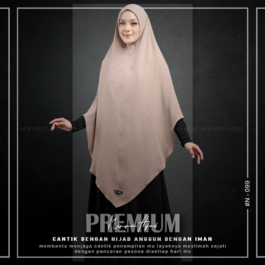 TERBARU TERBARU KHIMAR SYARI JUMBO MODEL NON PET MALAY TAMPIL SYARI ELEGAN HIJAB BERGO INSTAN NISSA