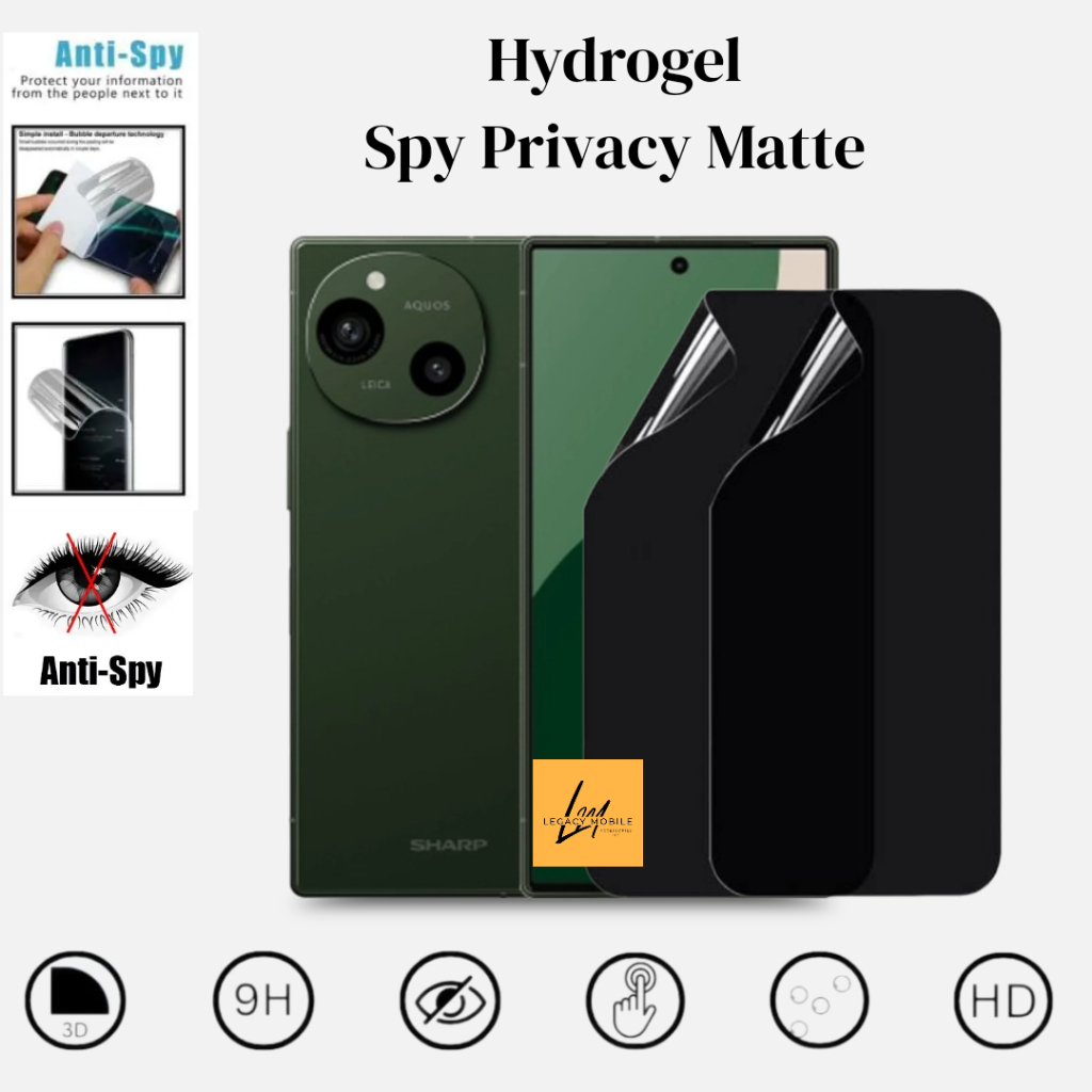 Anti Gores Jelly Hydrogel Spy Matte Pelindung Layar Sharp Aquos R9 R9 PRO